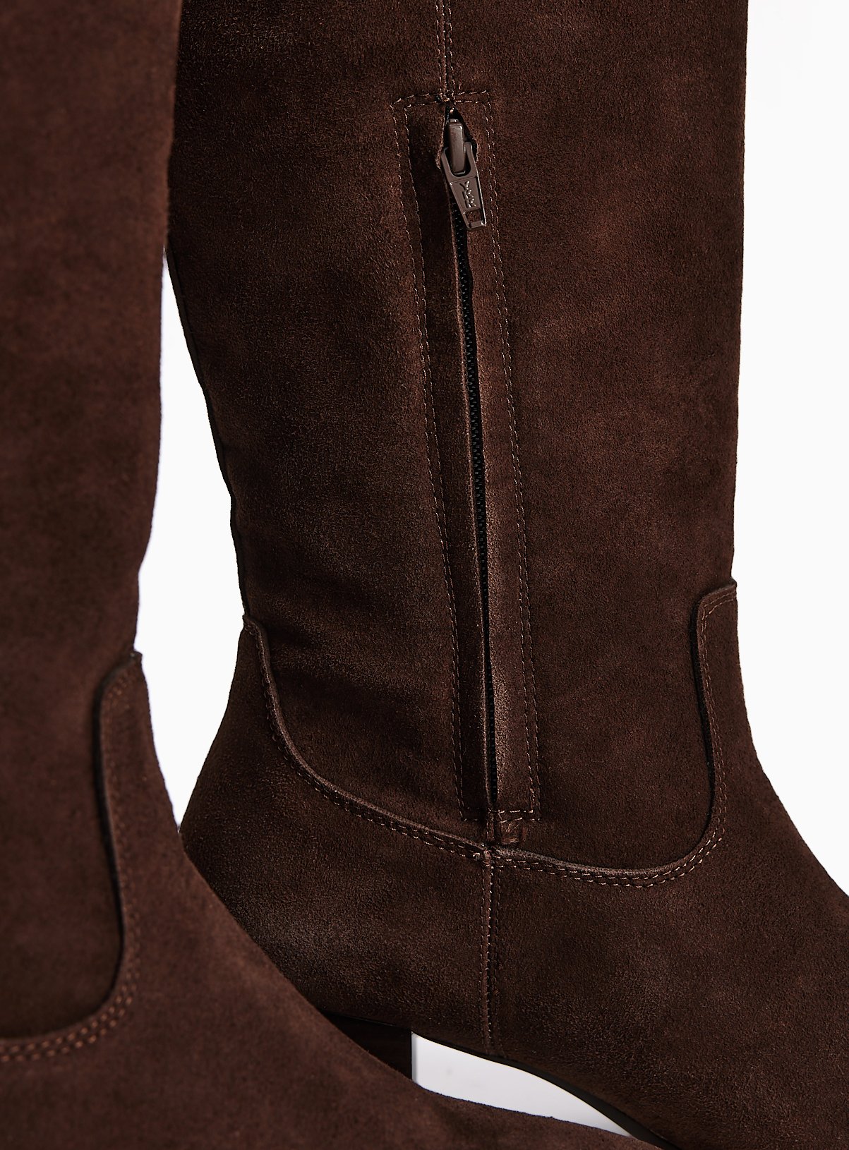 Brown Faux Suede Knee High Boots 4 - Image 2 thumbnail